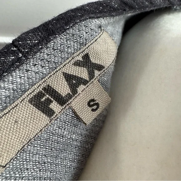 Flax Soft Tunic 3/4 Sleeves 100% Linen Grey Gray Small - Picture 7 of 14